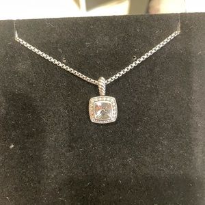 Petite Albion Necklace with White Topaz & Diamonds